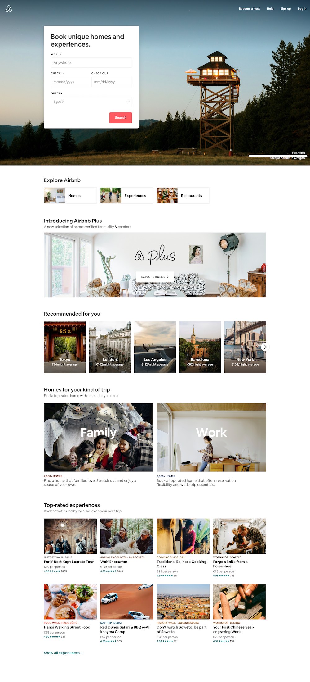 homepage airbnb 2018