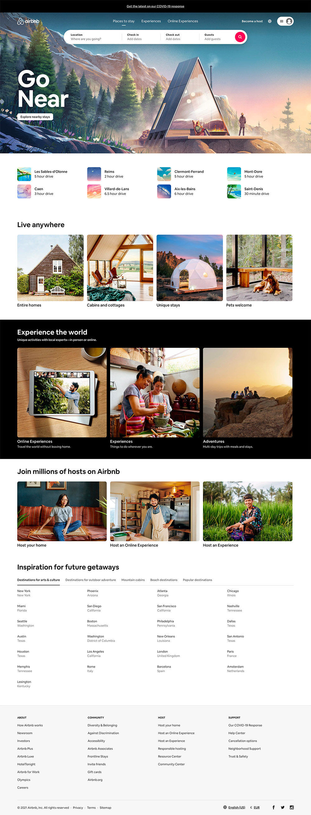 homepage airbnb 2021