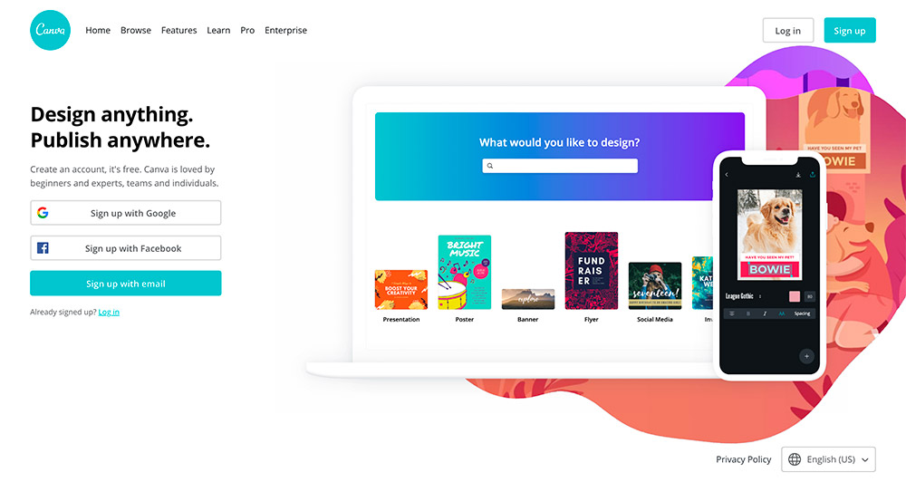 homepage canva 2019