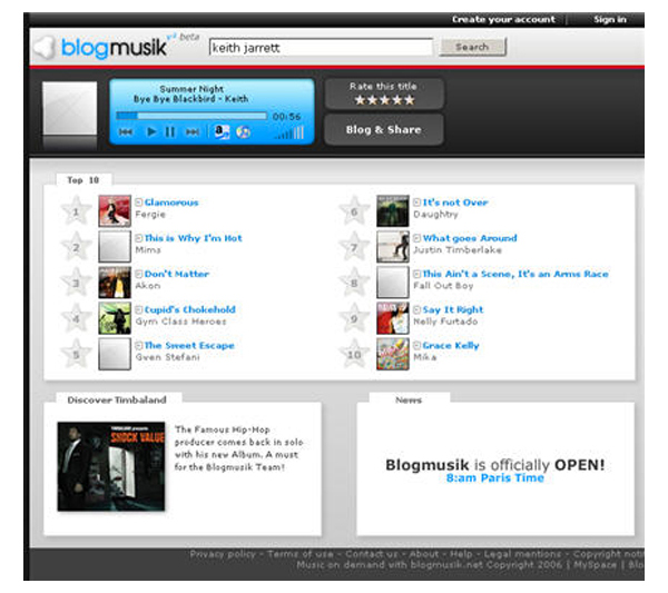 homepage deezer 2006