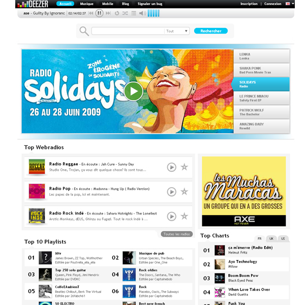 homepage deezer 2009