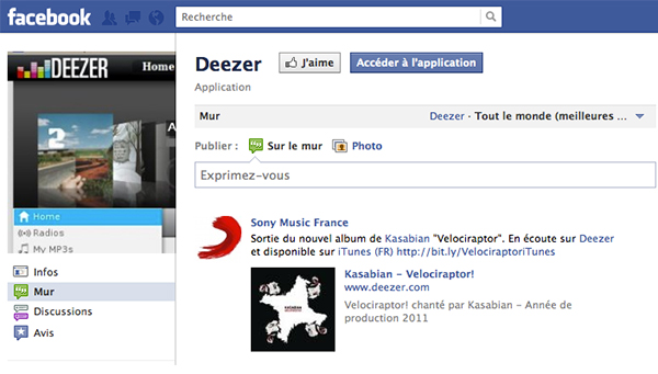 facebook deezer 2011