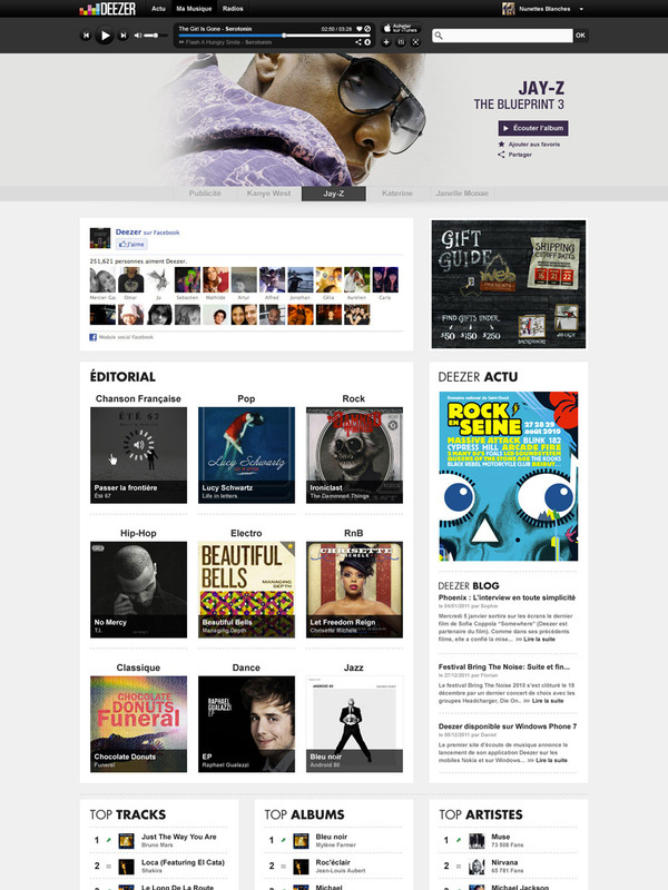 homepage deezer 2011