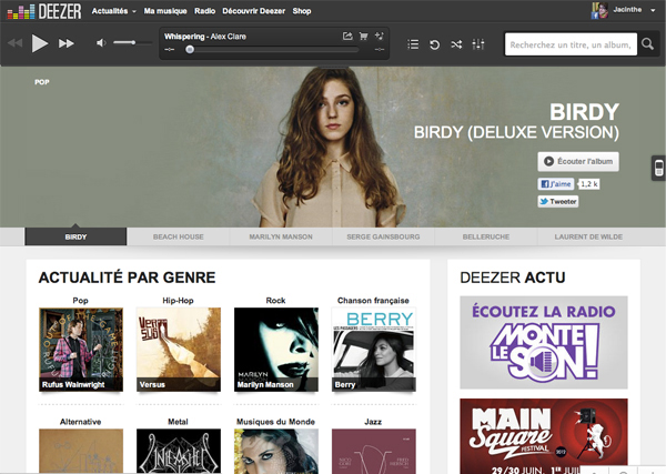 homepage deezer 2012