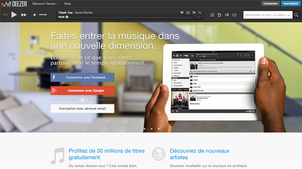 homepage deezer 2013
