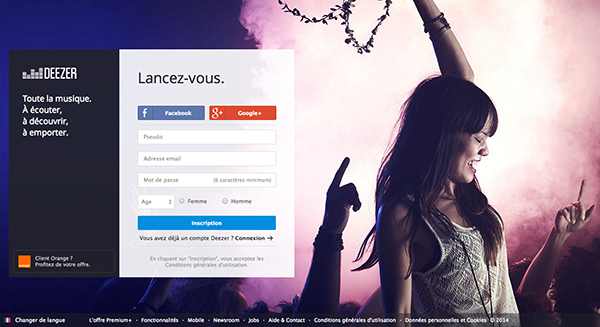 homepage deezer 2014