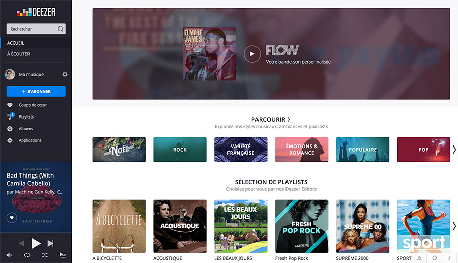 new homepage deezer 2016