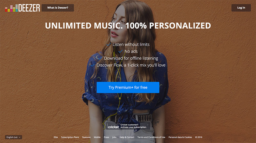 homepage deezer 2016