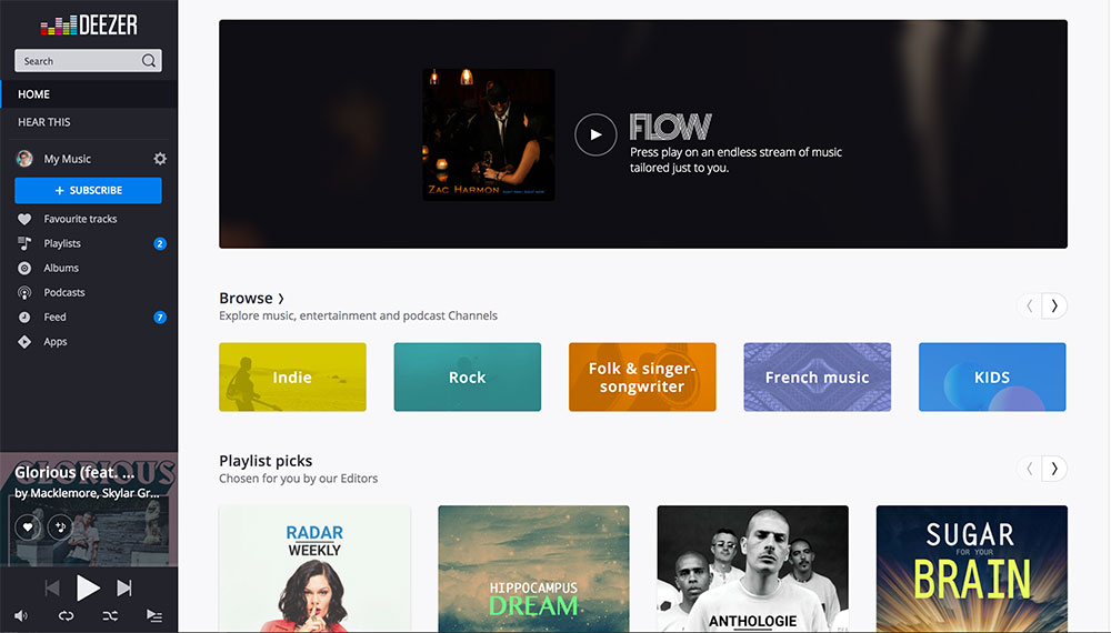 new homepage deezer 2017