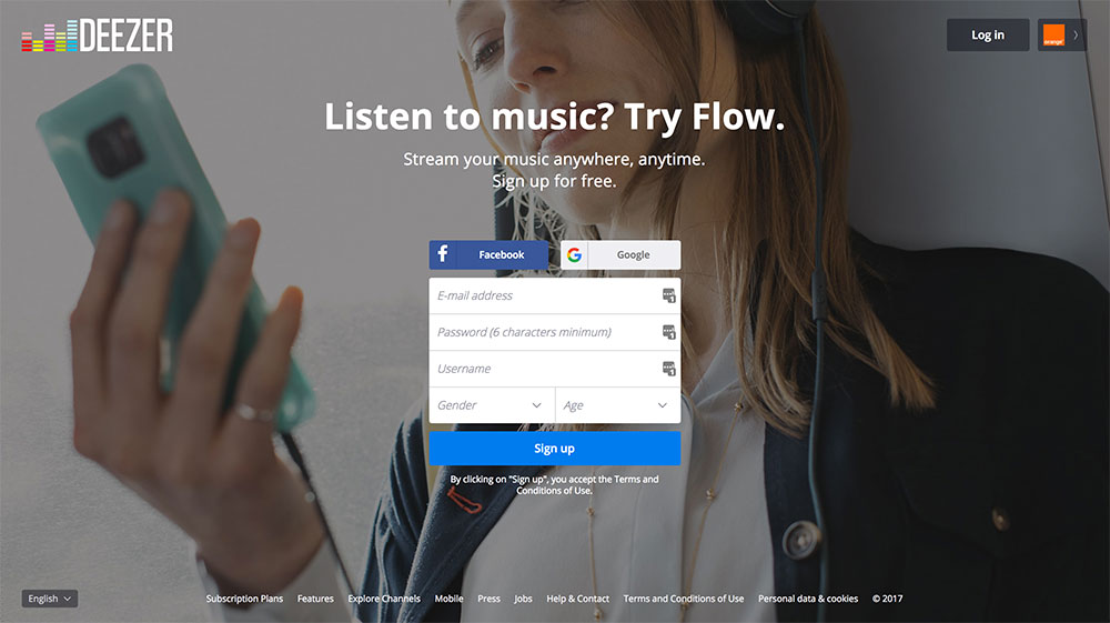 homepage deezer 2017