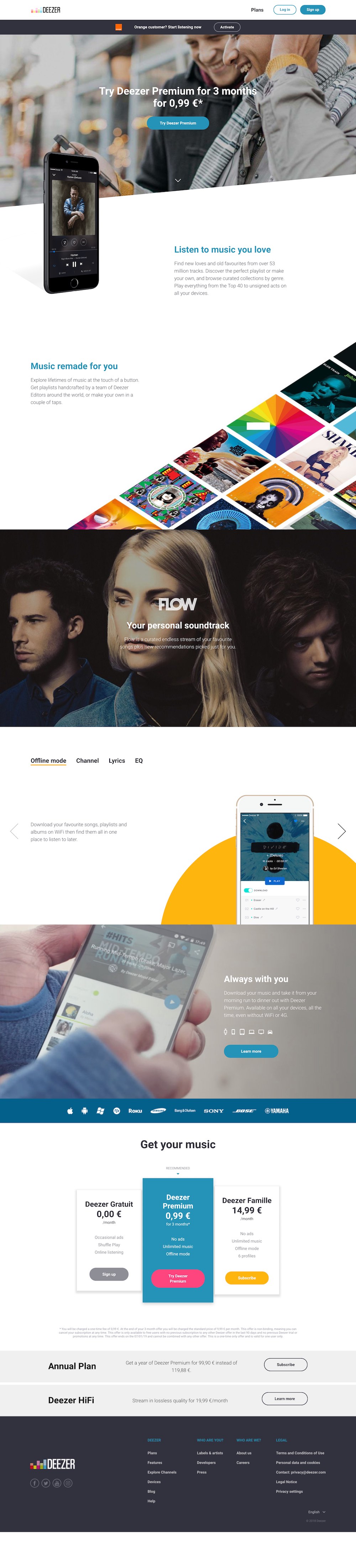 homepage deezer 2018