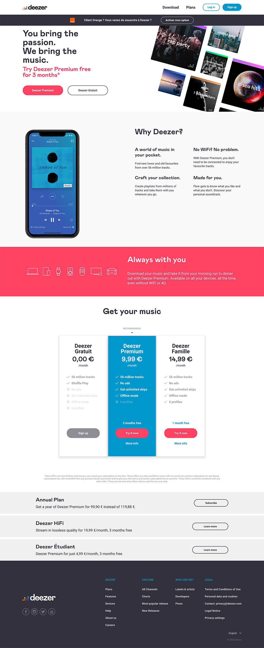 homepage deezer 2020
