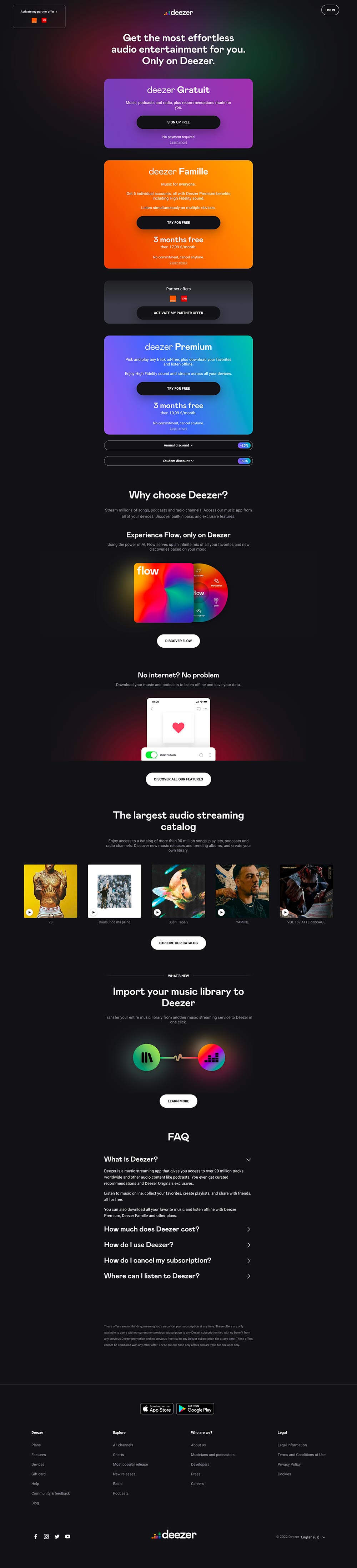 homepage deezer 2022