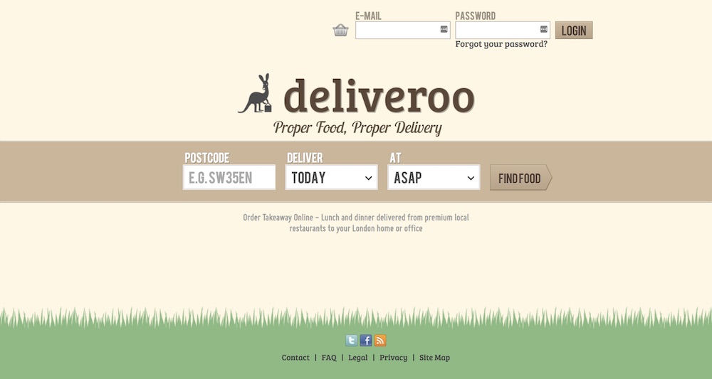 homepage deliveroo 2013