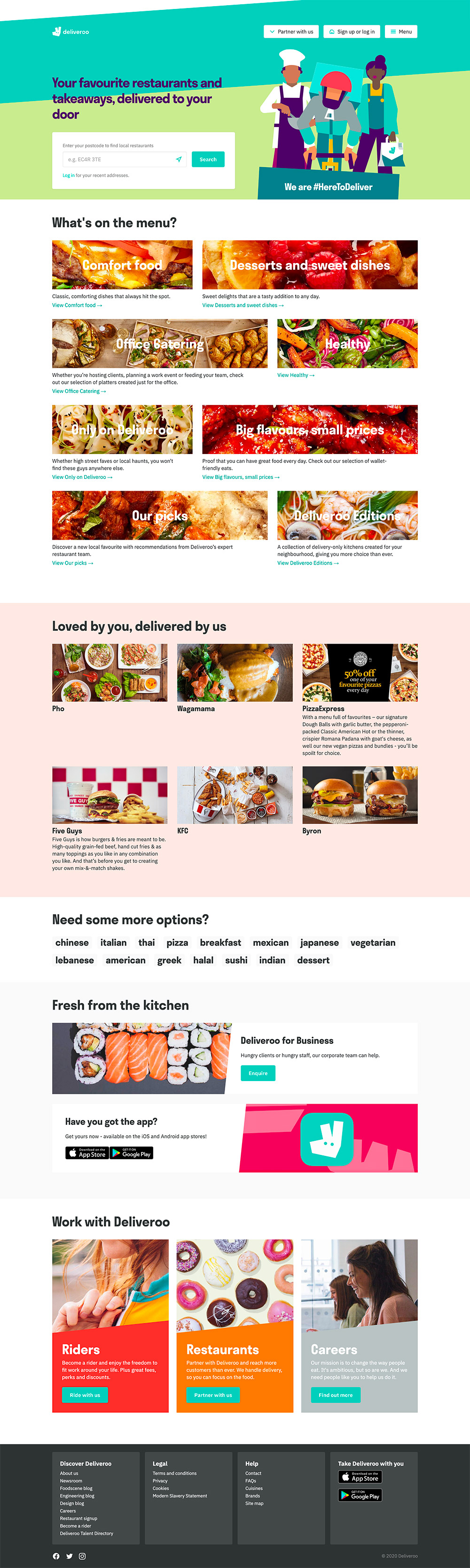 homepage deliveroo 2020
