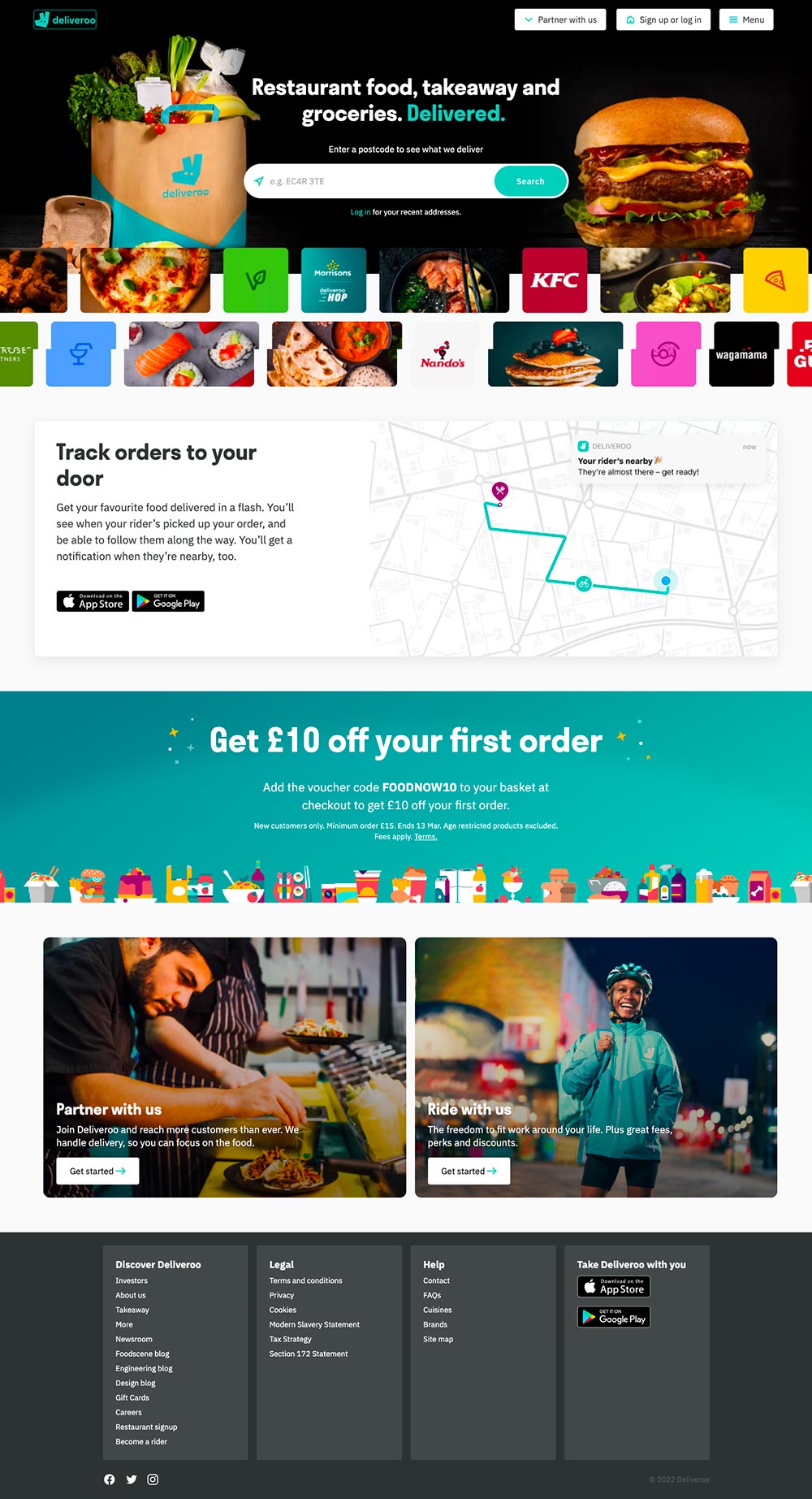homepage deliveroo 2022