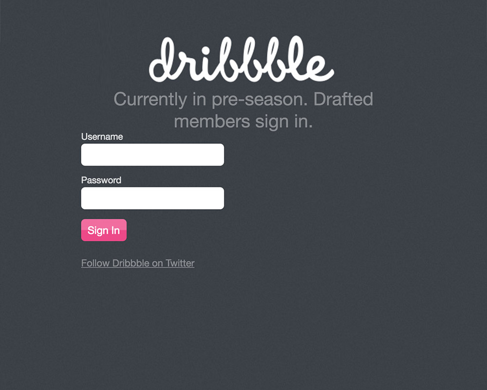 homepage dribbble 2009