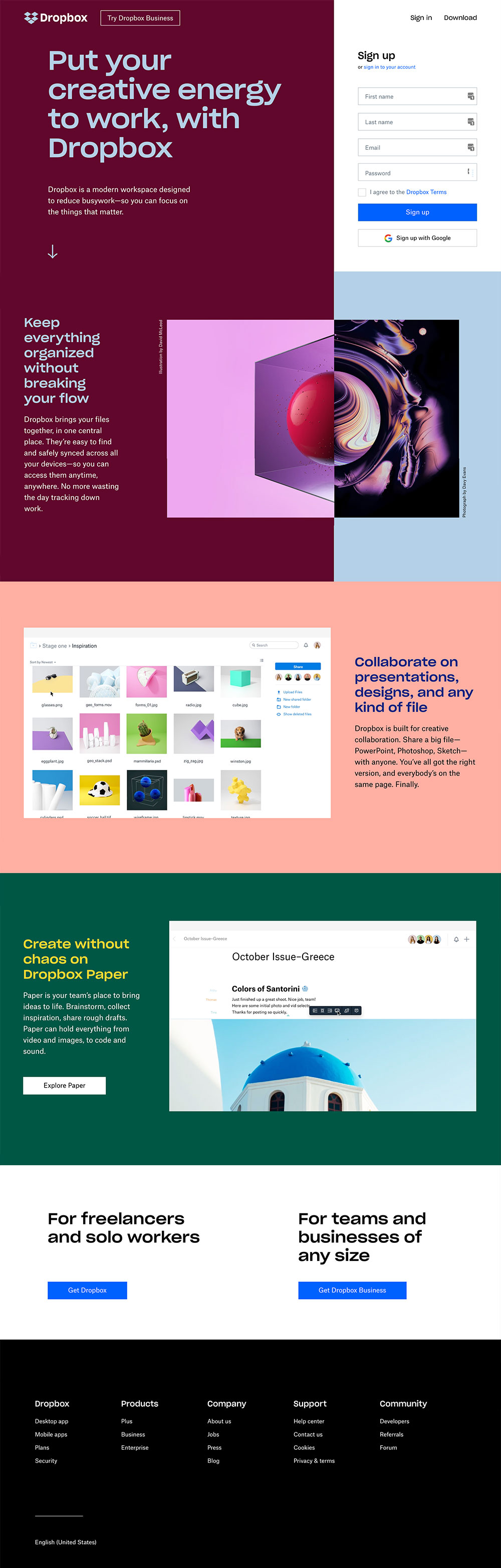 homepage dropbox 2017