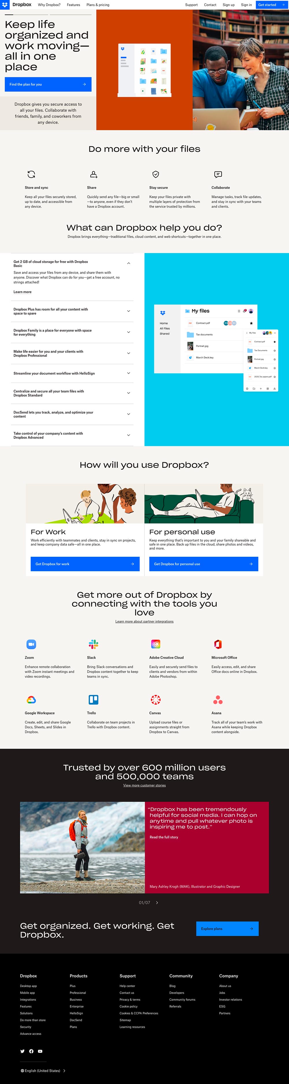 homepage dropbox 2022