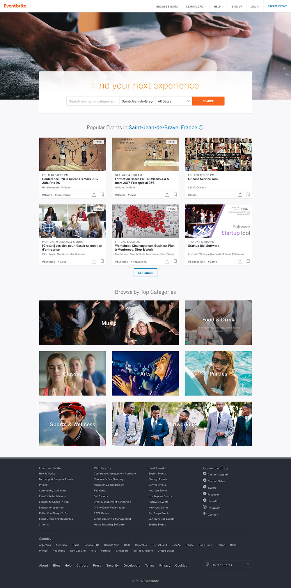 homepage eventbrite 2016