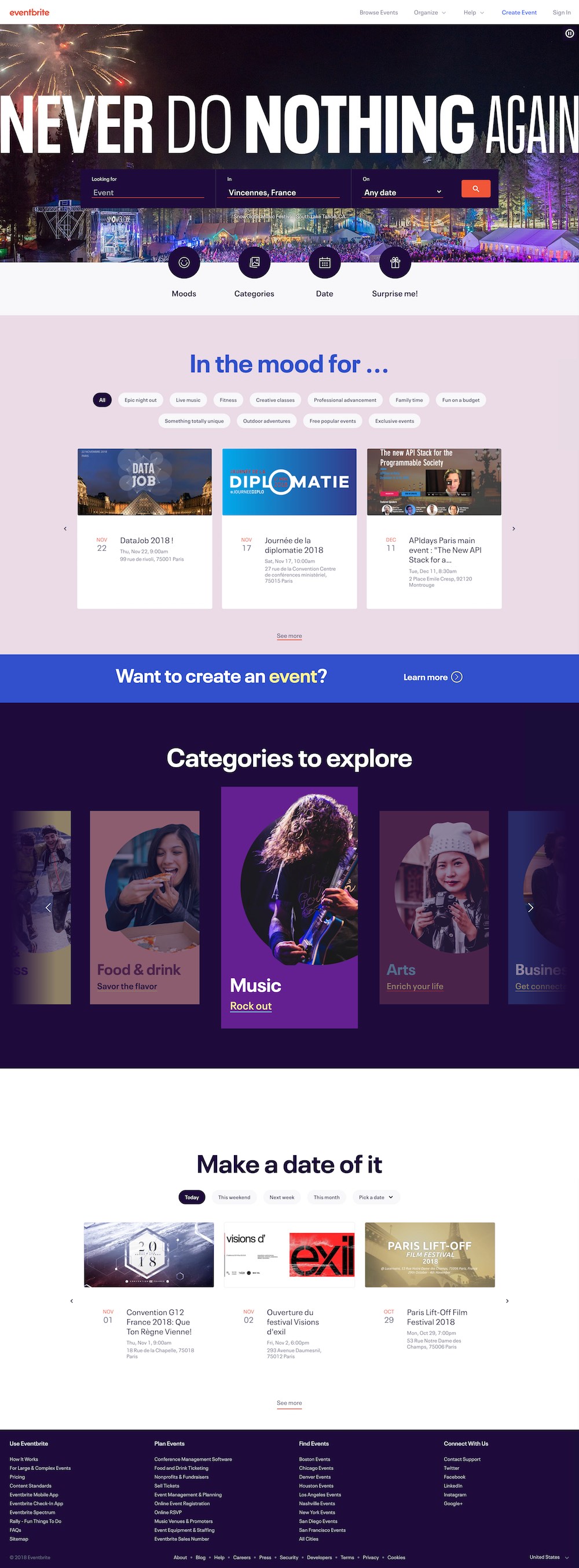 homepage eventbrite 2018