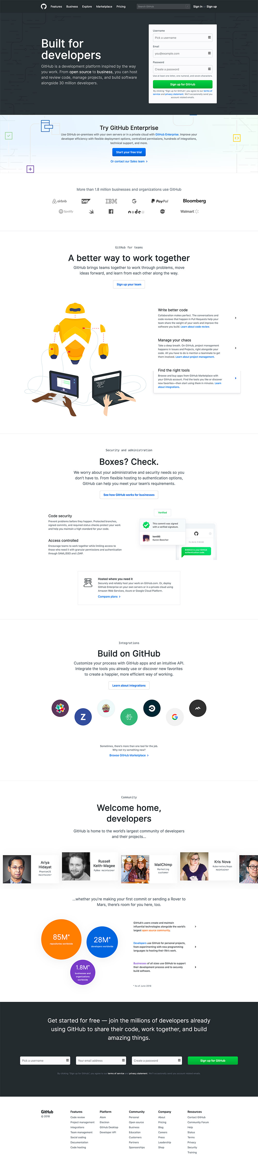 homepage github 2018