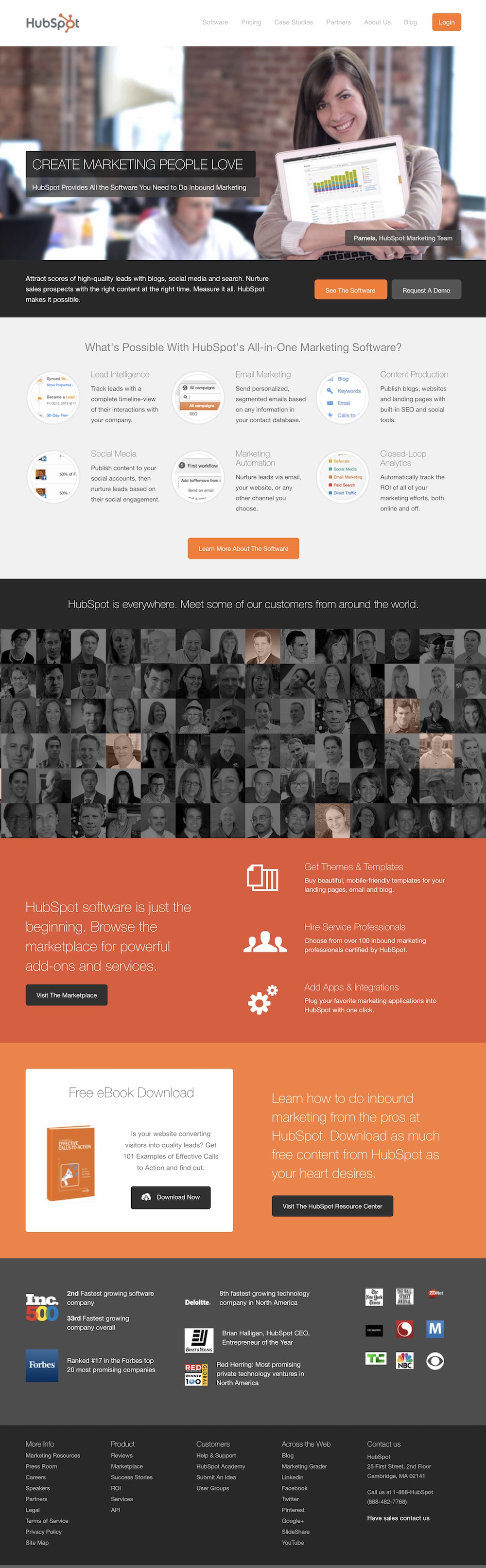 homepage hubspot 2012