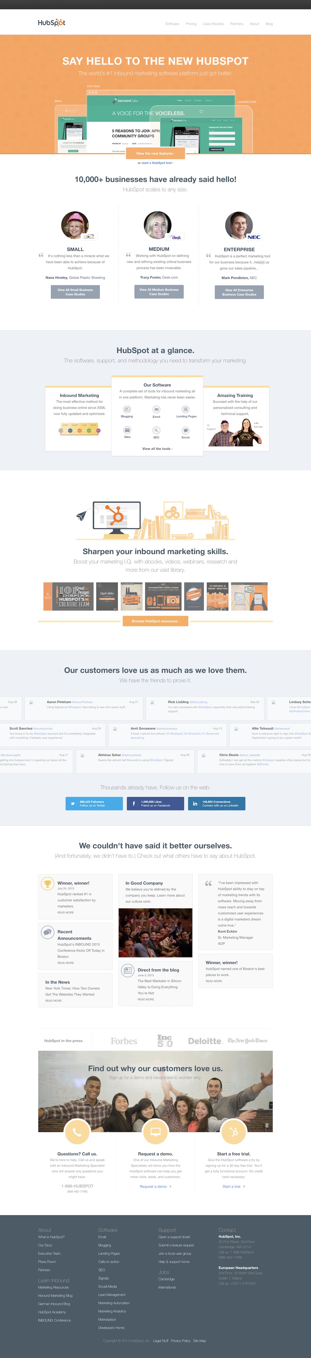 homepage hubspot 2013