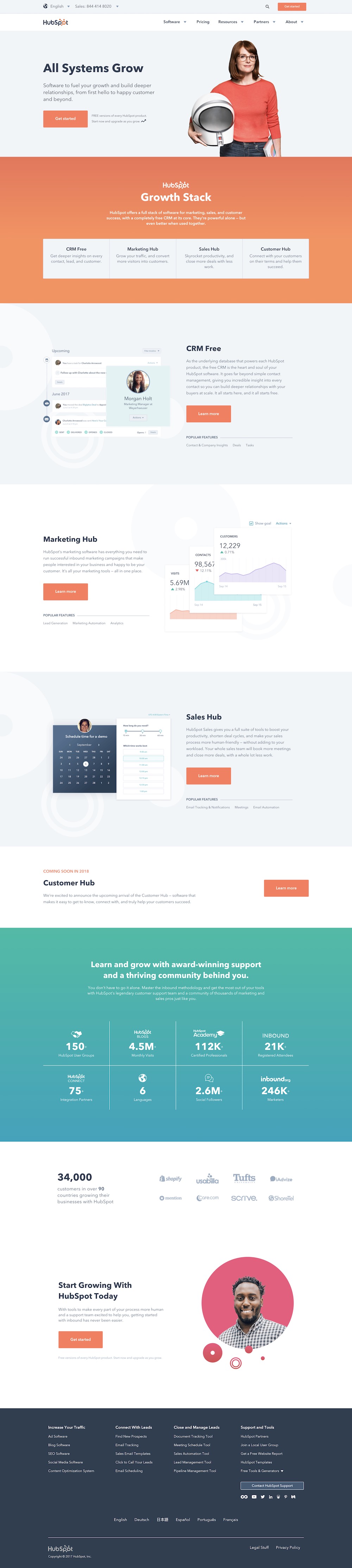 homepage hubspot 2017