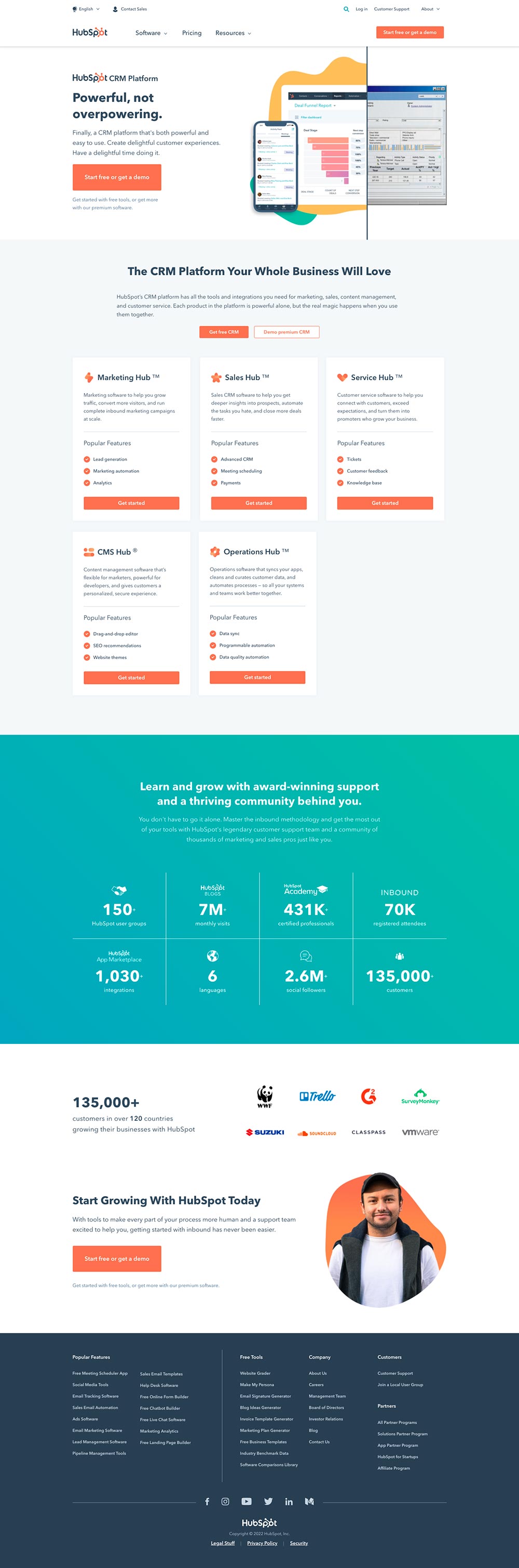 homepage hubspot 2022
