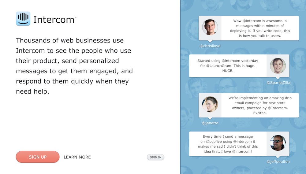 homepage intercom 2012