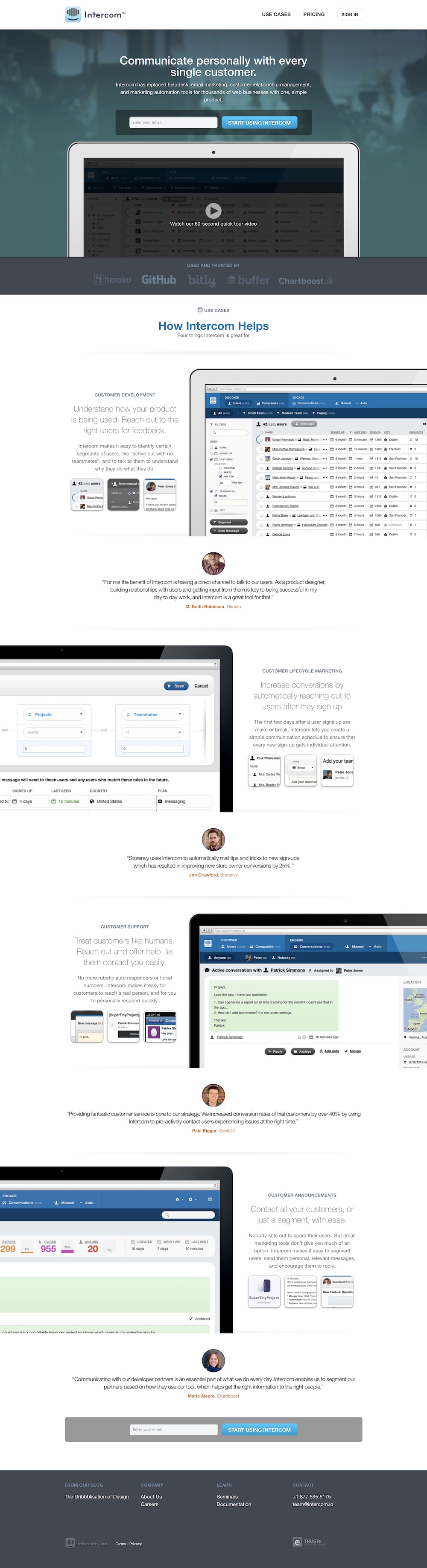 homepage intercom 2013