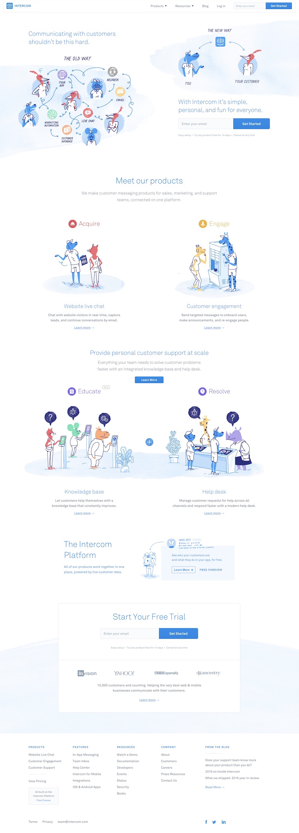 homepage intercom 2016