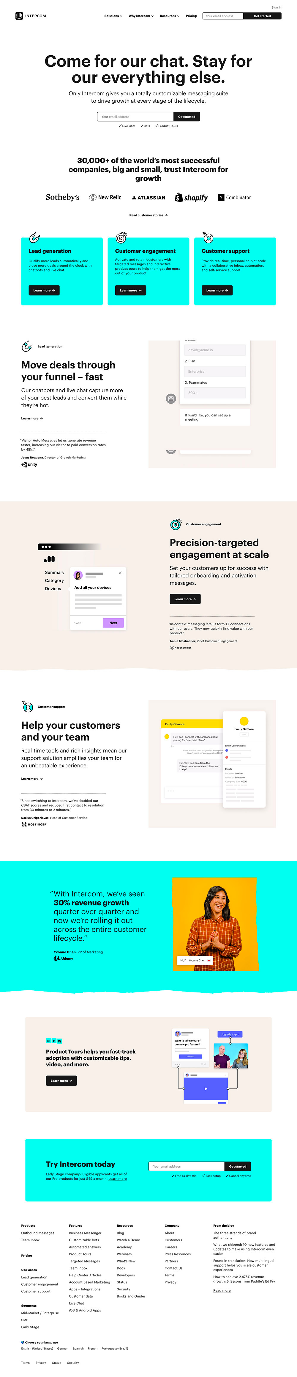 homepage intercom 2019