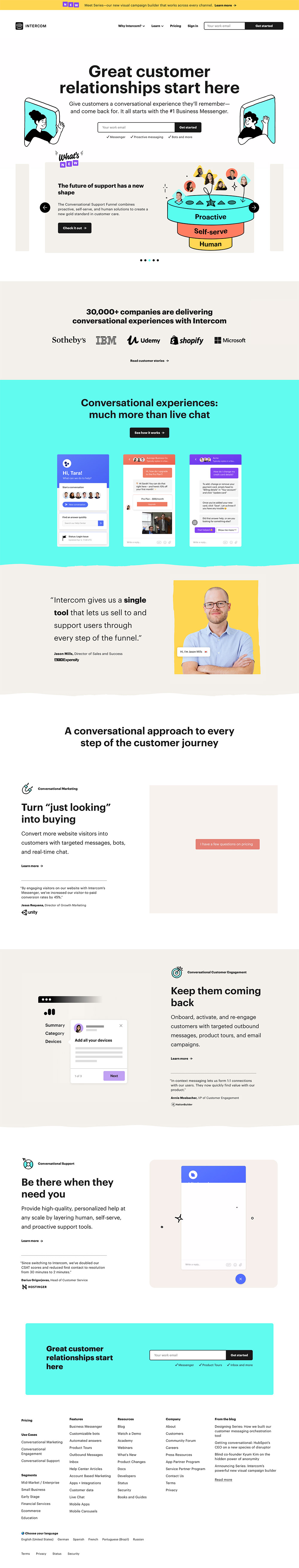 homepage intercom 2020