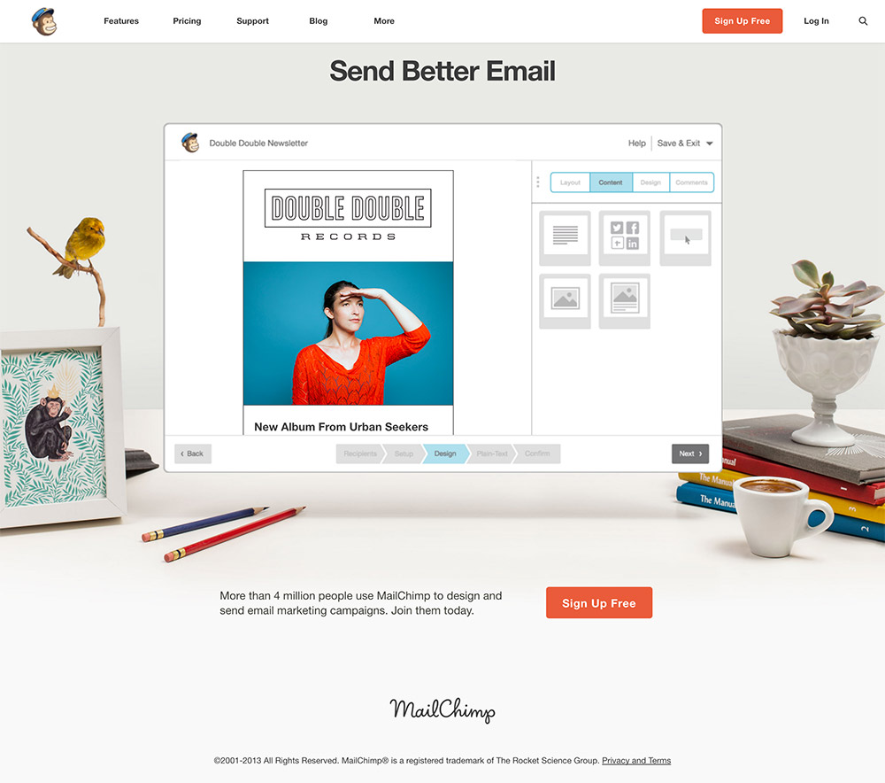 homepage mailchimp 2013
