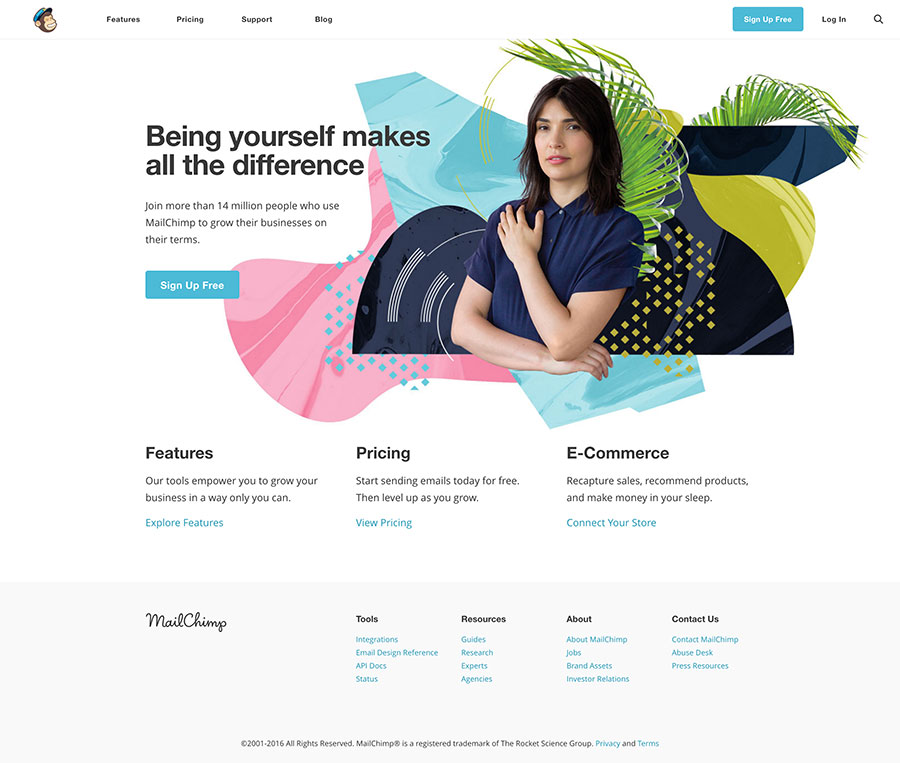 homepage mailchimp 2016