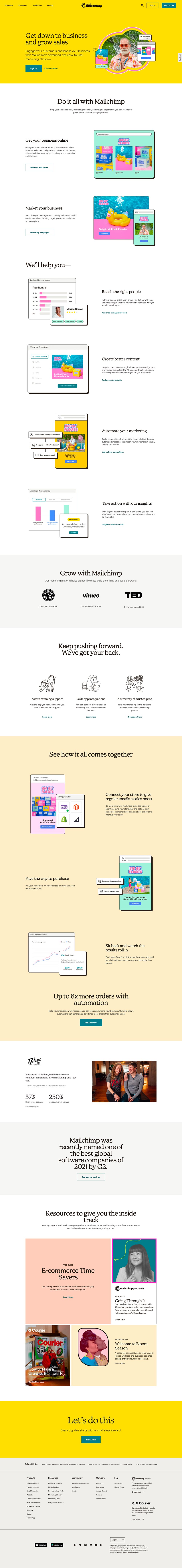 homepage mailchimp 2022