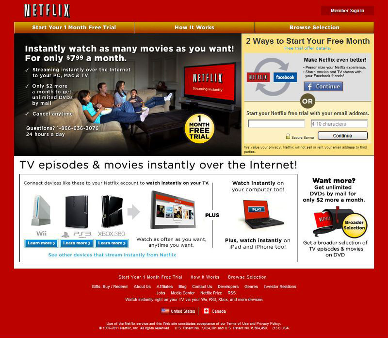 homepage netflix 2011