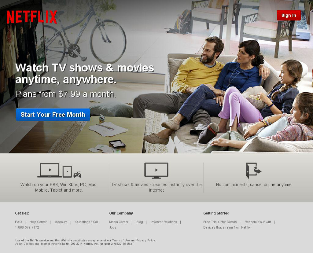 homepage netflix 2016