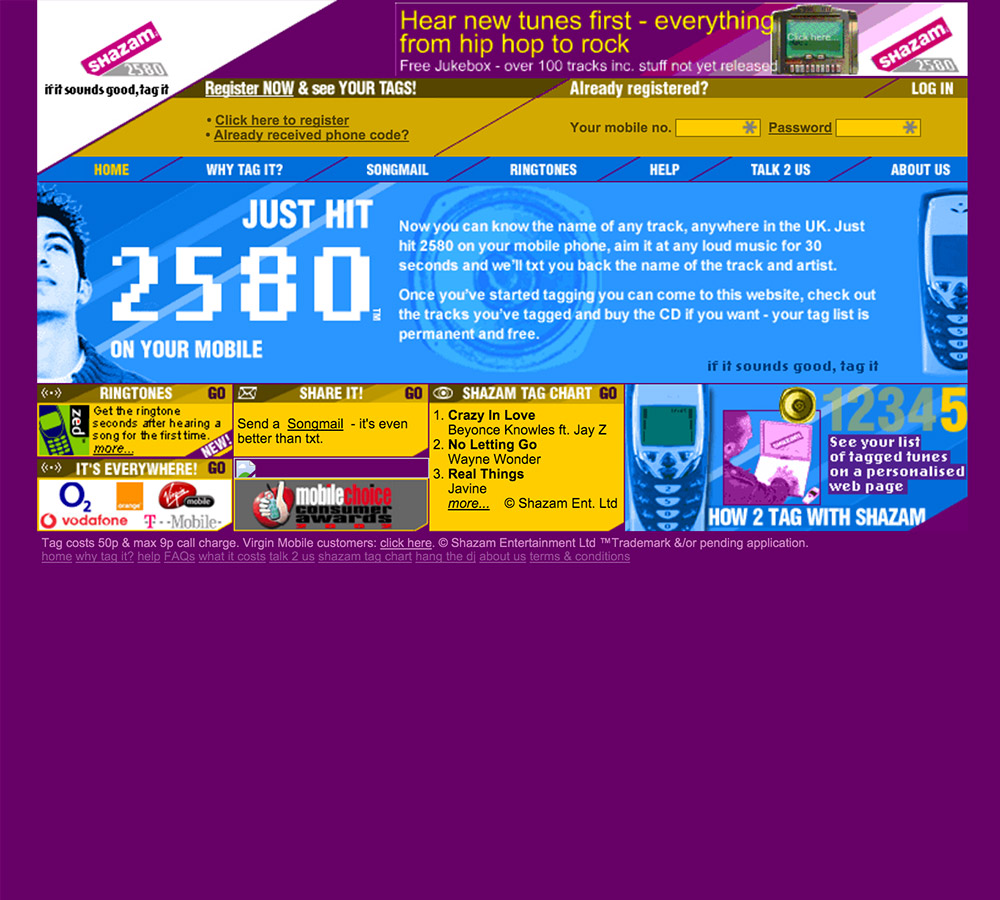 homepage shazam 2003