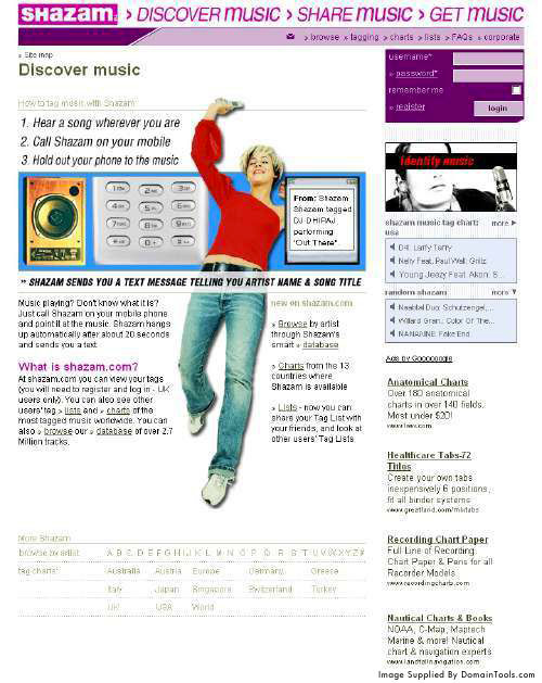 homepage shazam 2005