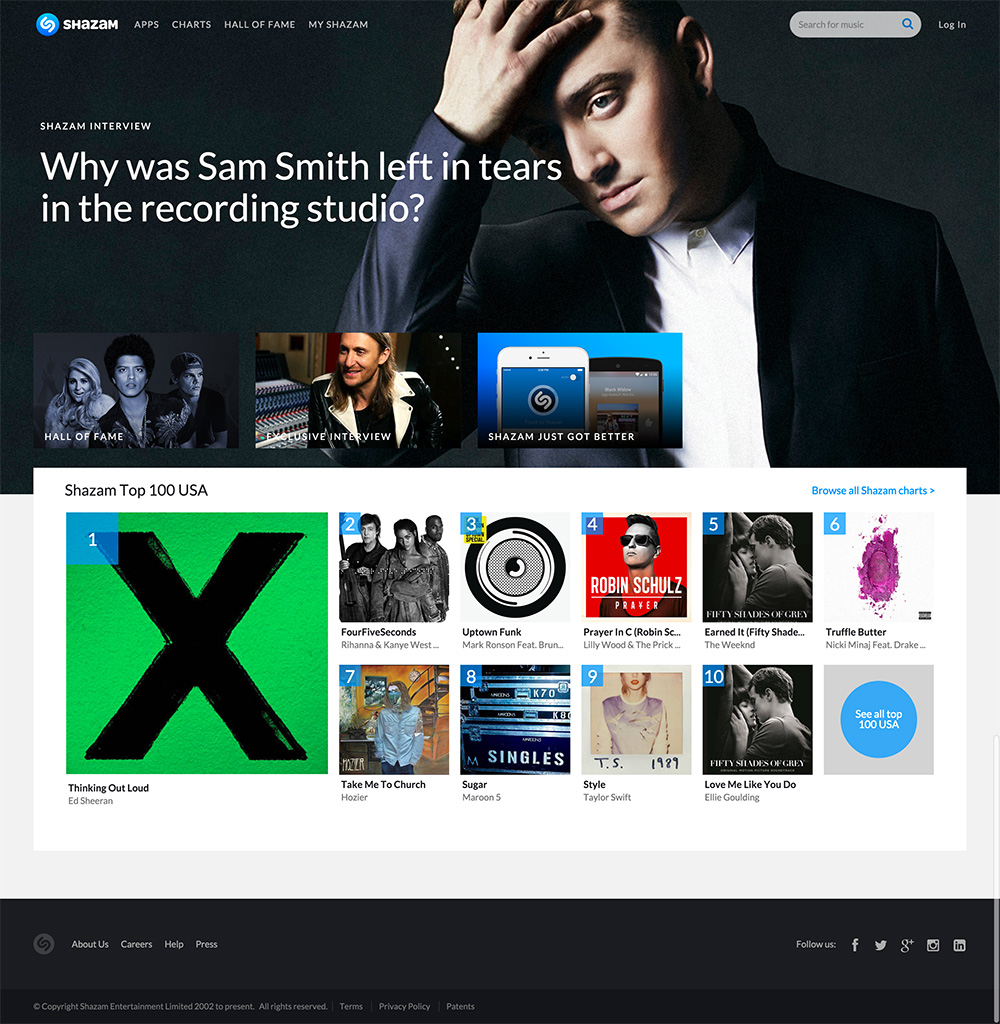 homepage shazam 2014