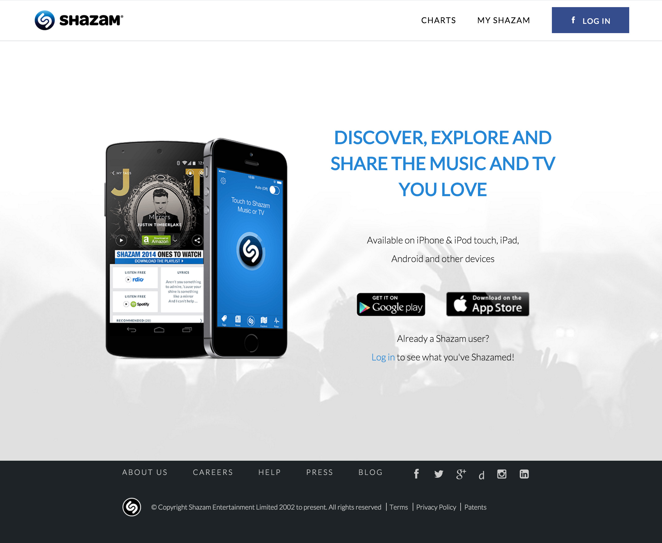 homepage shazam 2014