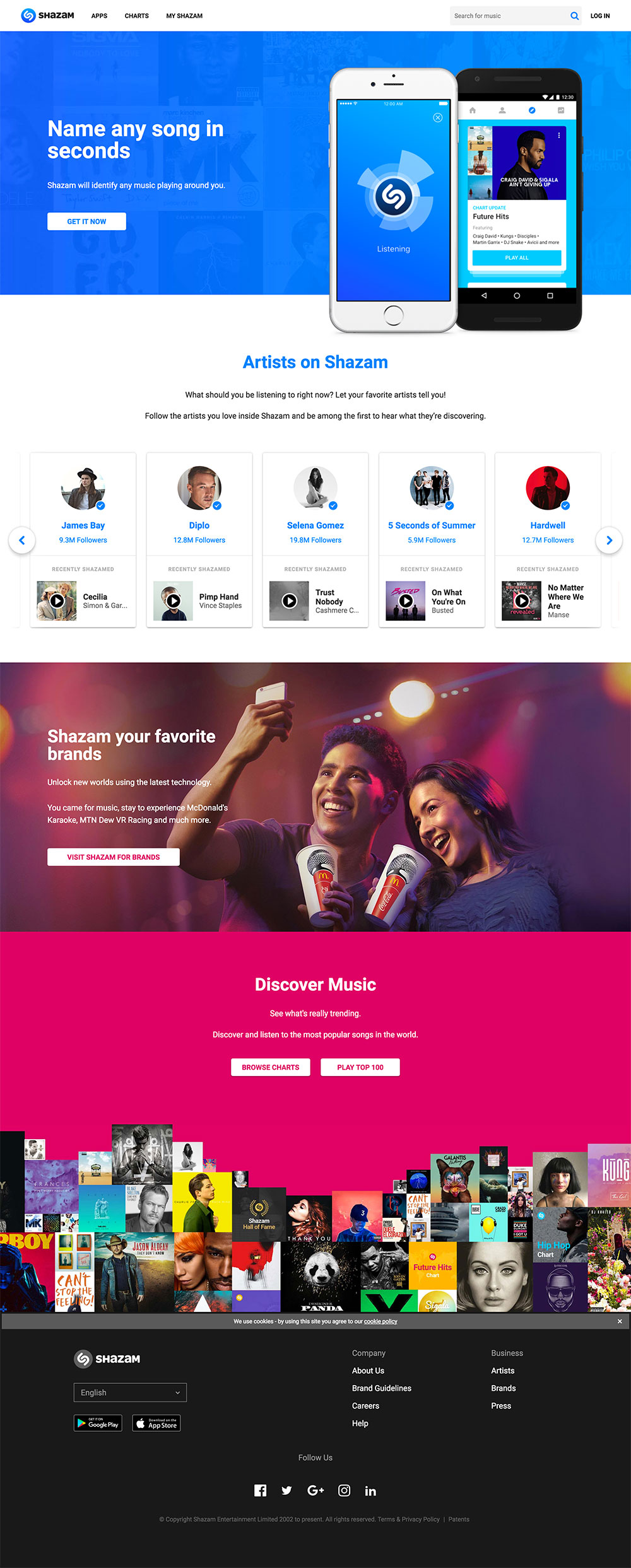 homepage shazam 2016