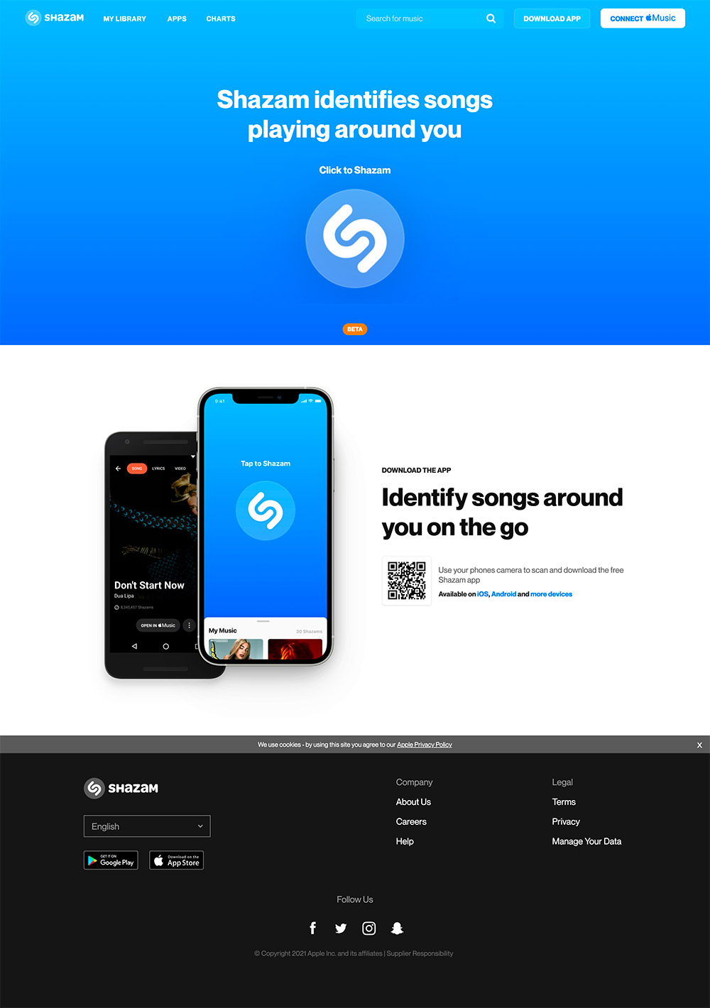 homepage shazam 2021
