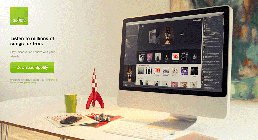 homepage spotify 2012