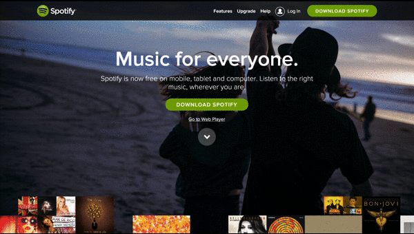 homepage spotify 2014