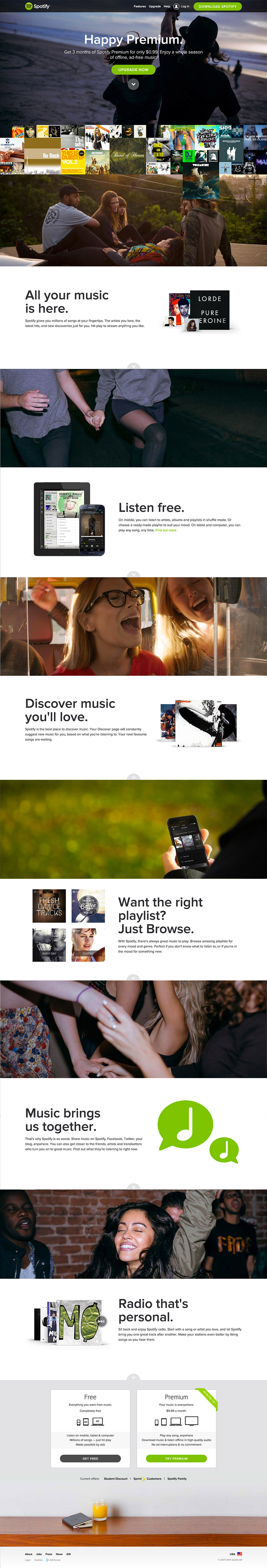 homepage spotify 2014