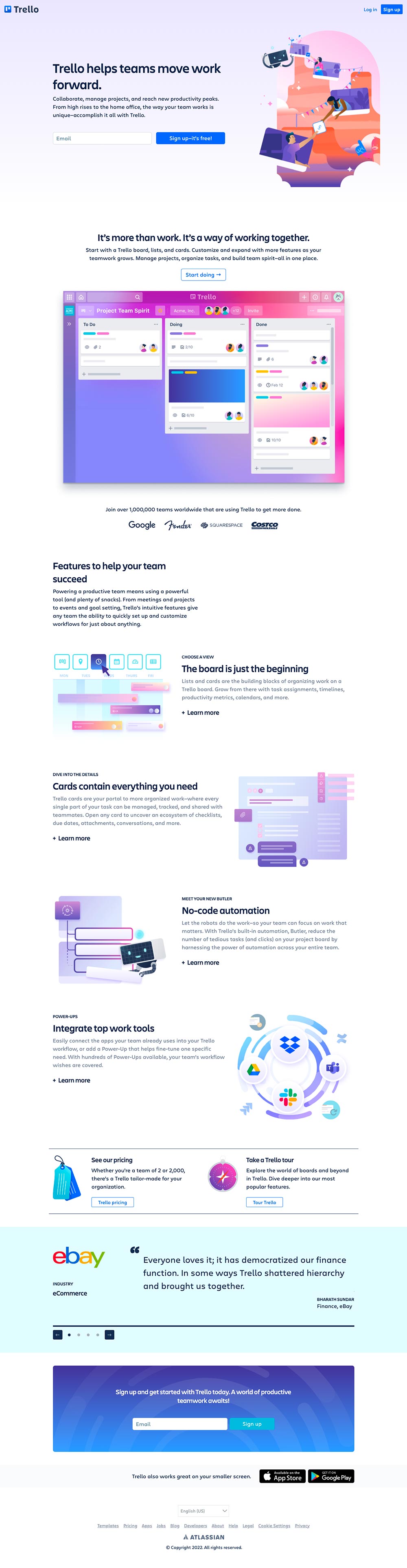 homepage trello 2022